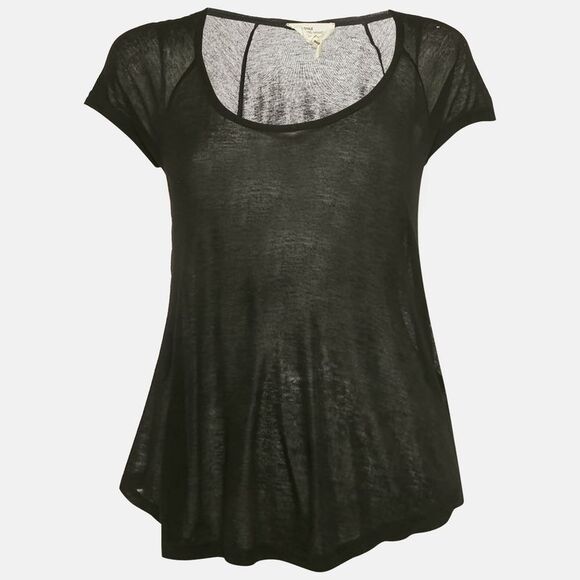 Isabel Marant Etoile Black Jersey Semi Sheer T-Shirt M
